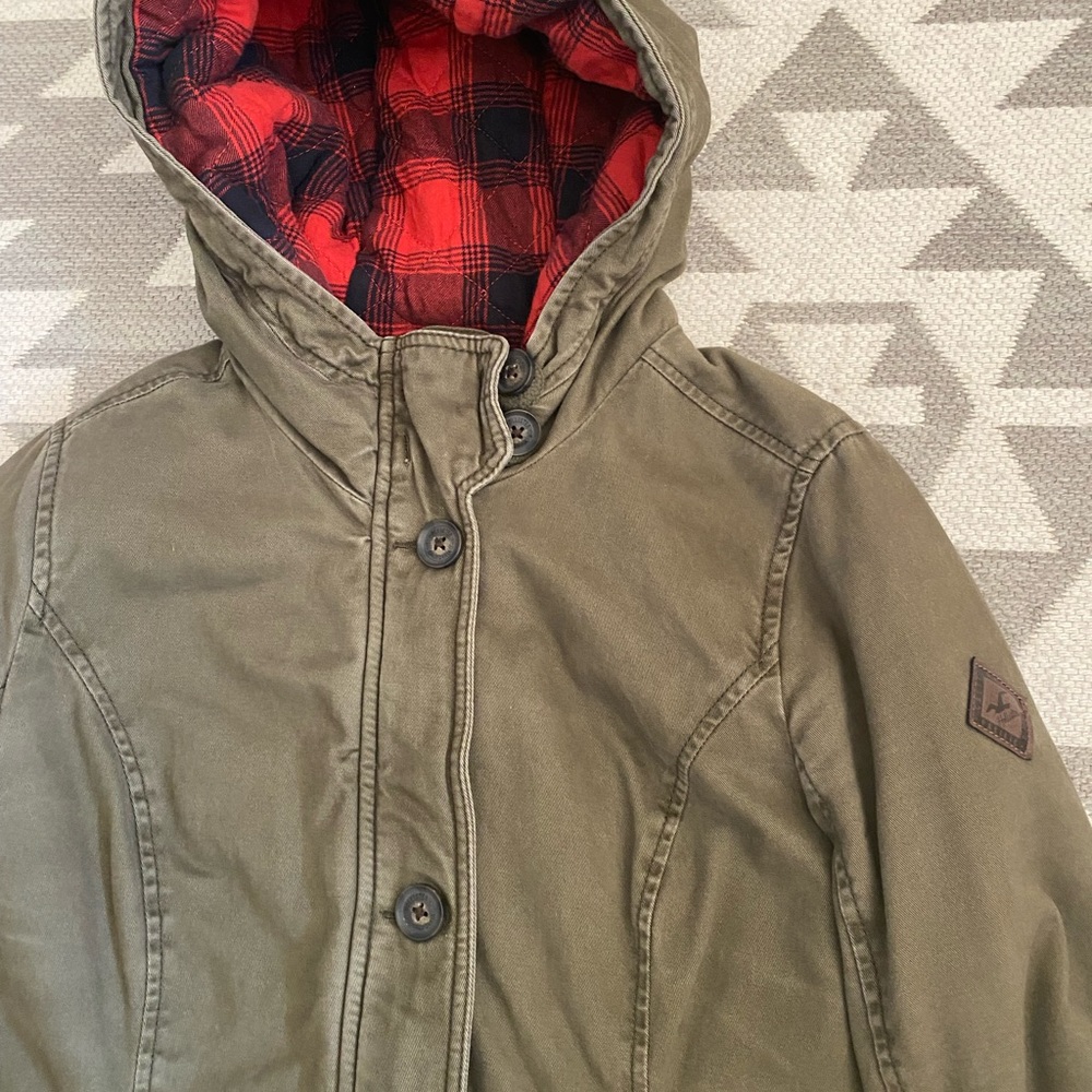 •HOLLISTER FLANNEL LINED PARKA JACKET•